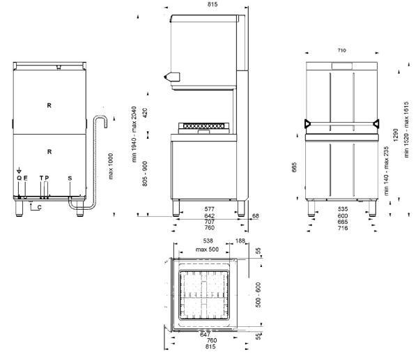 Priebežná umývačka riadu HTY615D, línia EASYLINE – SMEG