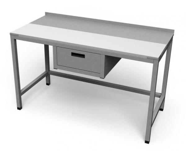 Nerezový rozrábkový pracovný stôl so zásuvkou - ALVEX